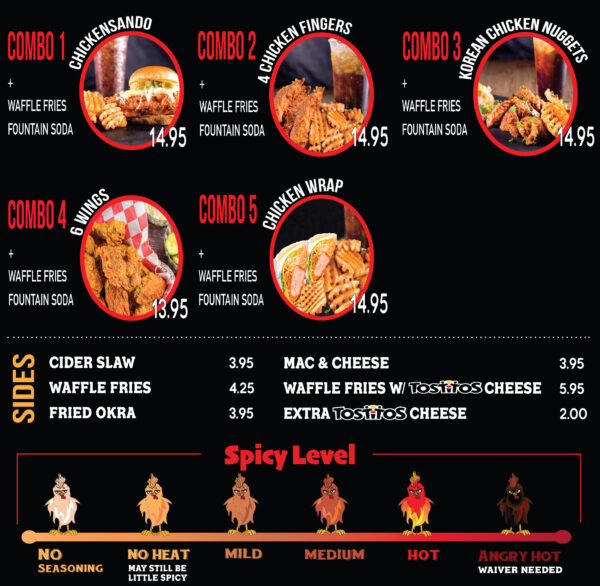 Our Menu Hangry Joes Hot Chicken